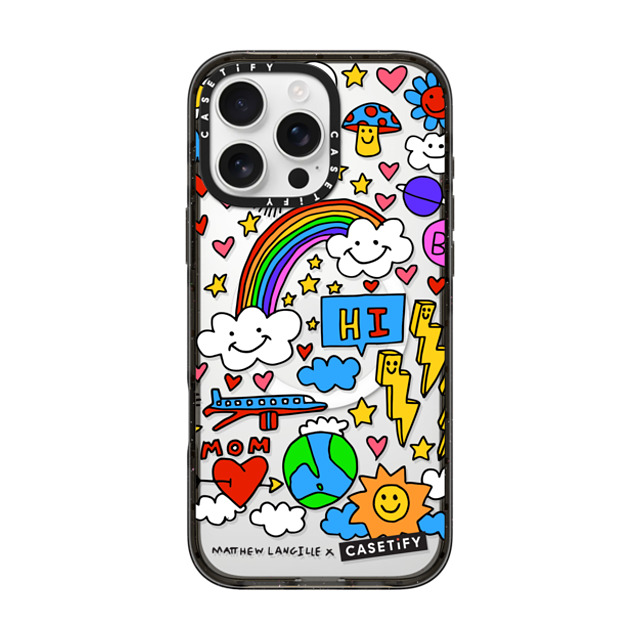 Matthew Langille x CASETiFY iPhone 16 Pro Max ケース ブラック インパクトケース MagSafe対応 Hi! by Matthew Langille