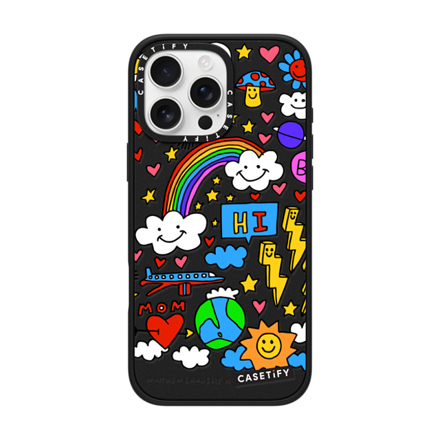 Matthew Langille x CASETiFY iPhone 16 Pro Max ケース マットブラック インパクトケース MagSafe対応 Hi! by Matthew Langille