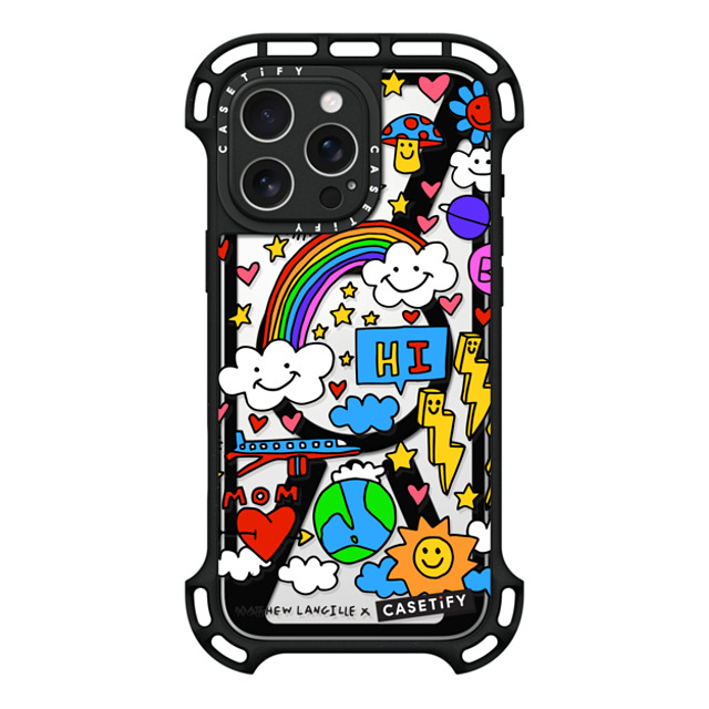 Matthew Langille x CASETiFY iPhone 16 Pro Max ケース ブラック ウルトラ バウンスケース MagSafe対応 Hi! by Matthew Langille