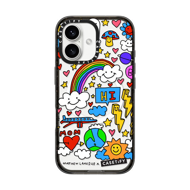 Matthew Langille x CASETiFY iPhone 16 ケース ブラック インパクトケース MagSafe対応 Hi! by Matthew Langille