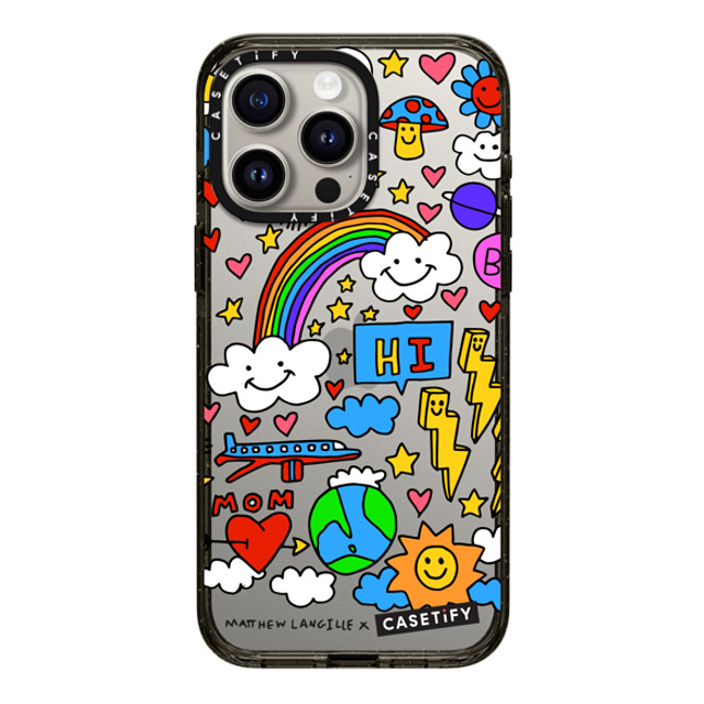 Matthew Langille x CASETiFY iPhone 15 Pro Max ケース ブラック インパクトケース Hi! by Matthew Langille