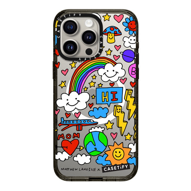 Matthew Langille x CASETiFY iPhone 15 Pro Max ケース ブラック インパクトケース MagSafe対応 Hi! by Matthew Langille