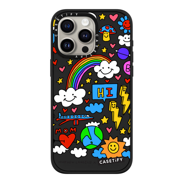 Matthew Langille x CASETiFY iPhone 15 Pro Max ケース マットブラック インパクトケース MagSafe対応 Hi! by Matthew Langille