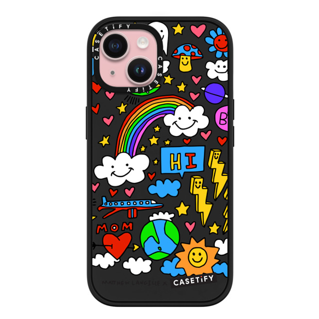 Matthew Langille x CASETiFY iPhone 15 ケース マットブラック インパクトケース MagSafe対応 Hi! by Matthew Langille