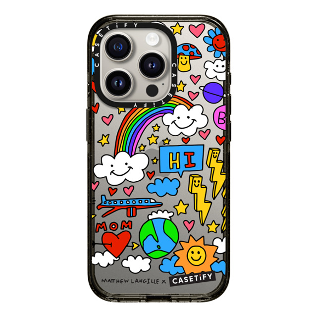 Matthew Langille x CASETiFY iPhone 15 Pro ケース ブラック インパクトケース Hi! by Matthew Langille