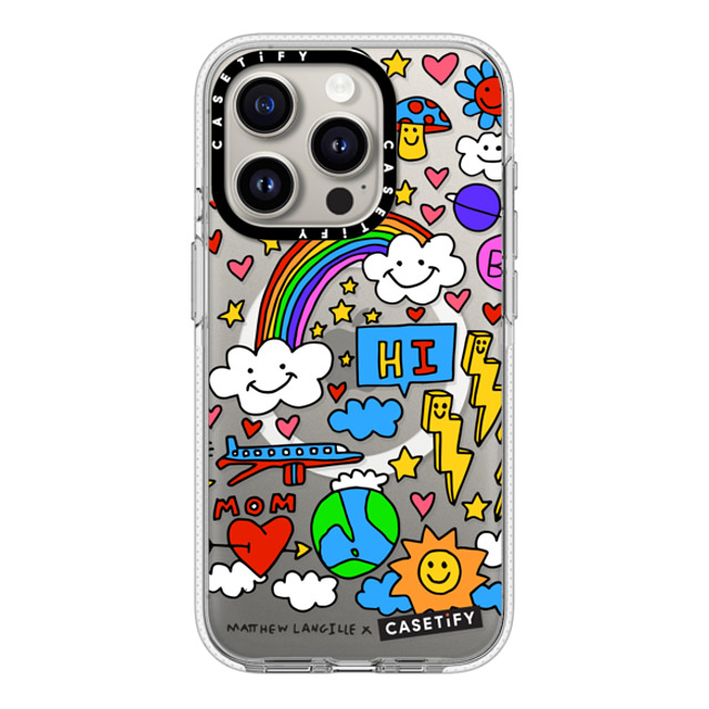 Matthew Langille x CASETiFY iPhone 15 Pro ケース クリア クリア ケース MagSafe対応 Hi! by Matthew Langille