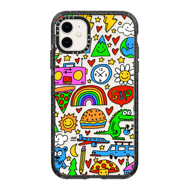 Matthew Langille x CASETiFY iPhone 11 ケース Sticker,Cartoon ブラック インパクトケース DOODLES by Matthew Langille Back to School Matthew Langille x CASETiFY iPhone 11 ケース Sticker,Cartoon ブラック インパクトケース DOODLES by Matthew Langille Back to School