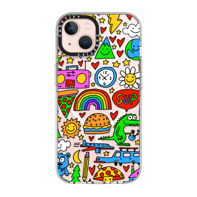 Matthew Langille x CASETiFY iPhone 13 ケース クリア クリア ケース MagSafe対応 DOODLES by Matthew Langille