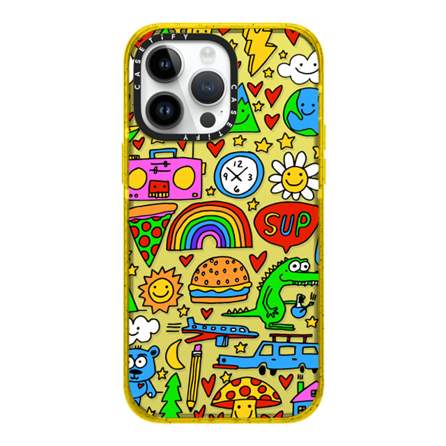 Matthew Langille x CASETiFY iPhone 14 Pro Max ケース Sticker,Cartoon イエロー インパクトケース DOODLES by Matthew Langille Father's Day Matthew Langille x CASETiFY iPhone 14 Pro Max ケース Sticker,Cartoon イエロー インパクトケース DOODLES by Matthew Langille Father's Day