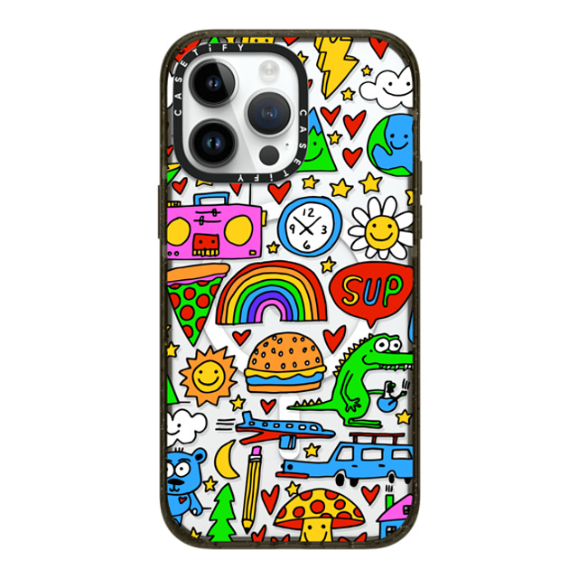 Matthew Langille x CASETiFY iPhone 14 Pro Max ケース ブラック インパクトケース MagSafe対応 DOODLES by Matthew Langille