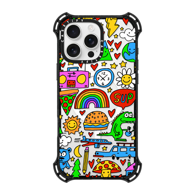 Matthew Langille x CASETiFY iPhone 16 Pro Max Case Black バウンスケース DOODLES by Matthew Langille Matthew Langille x CASETiFY iPhone 16 Pro Max Case Black バウンスケース DOODLES by Matthew Langille