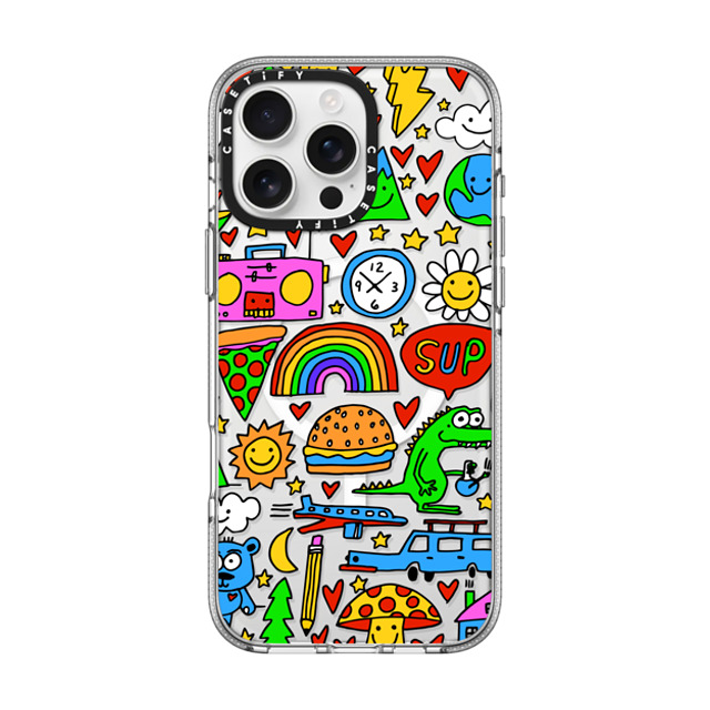 Matthew Langille x CASETiFY iPhone 16 Pro Max ケース クリア クリア ケース MagSafe対応 DOODLES by Matthew Langille