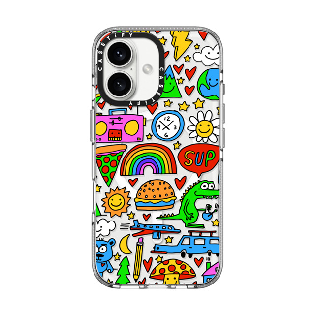 Matthew Langille x CASETiFY iPhone 16 Case Clear Clear Case MagSafe Compatible DOODLES by Matthew Langille Matthew Langille x CASETiFY iPhone 16 Case Clear Clear Case MagSafe Compatible DOODLES by Matthew Langille