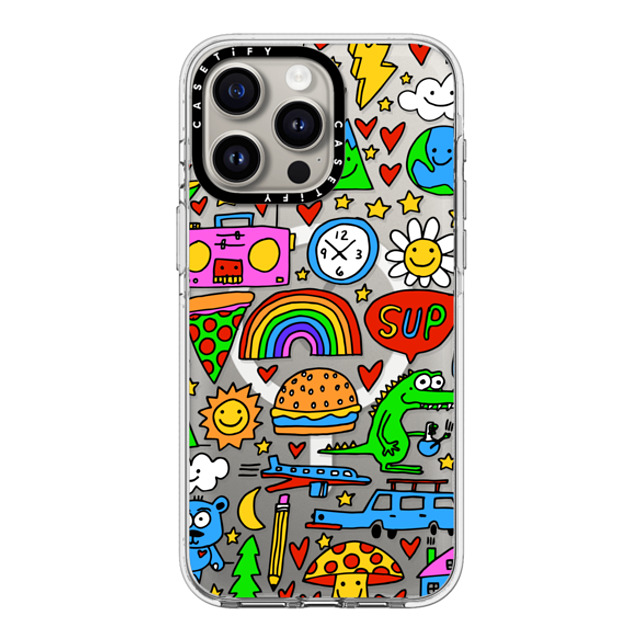 Matthew Langille x CASETiFY iPhone 15 Pro Max ケース クリア クリア ケース MagSafe対応 DOODLES by Matthew Langille