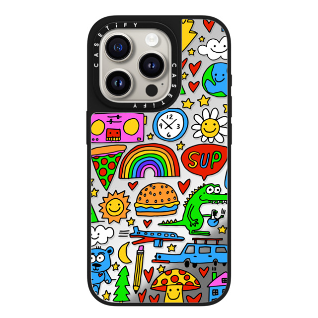 Matthew Langille x CASETiFY iPhone 15 Pro Case Silver on Black ミラーケース MagSafe対応 DOODLES by Matthew Langille Matthew Langille x CASETiFY iPhone 15 Pro Case Silver on Black ミラーケース MagSafe対応 DOODLES by Matthew Langille