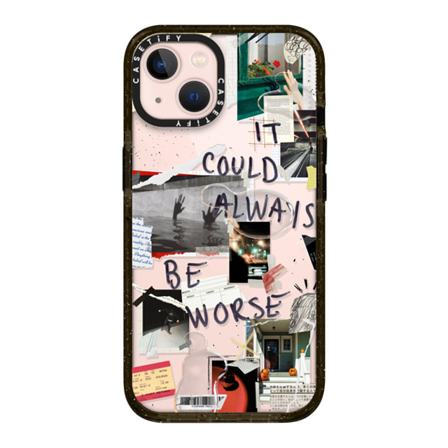 Malavika Natesh x CASETiFY iPhone 13 ケース ブラック インパクトケース Grateful By Malavika Natesh