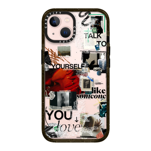 Malavika Natesh x CASETiFY iPhone 13 ケース ブラック インパクトケース Real Talk By Malavika Natesh