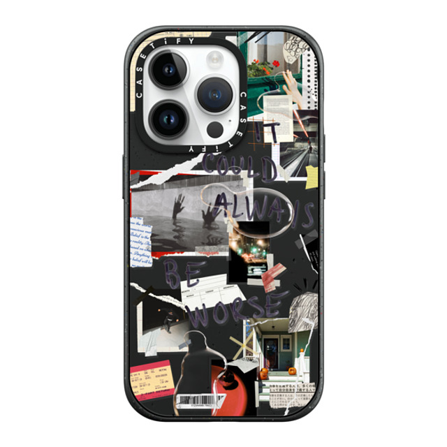 Malavika Natesh x CASETiFY iPhone 14 Pro ケース マットブラック インパクトケース MagSafe対応 Grateful By Malavika Natesh