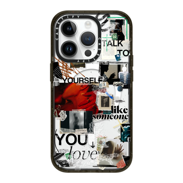 Malavika Natesh x CASETiFY iPhone 14 Pro ケース ブラック インパクトケース MagSafe対応 Real Talk By Malavika Natesh