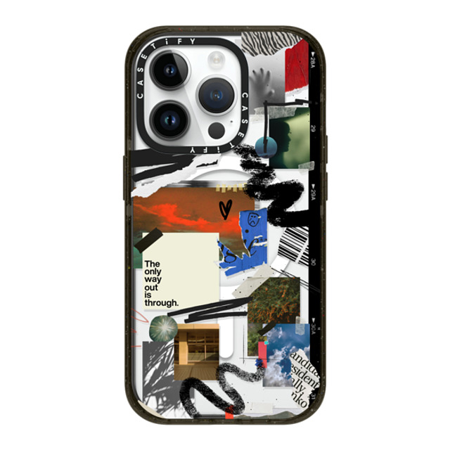 Malavika Natesh x CASETiFY iPhone 14 Pro ケース ブラック インパクトケース MagSafe対応 Through With It By Malavika Natesh