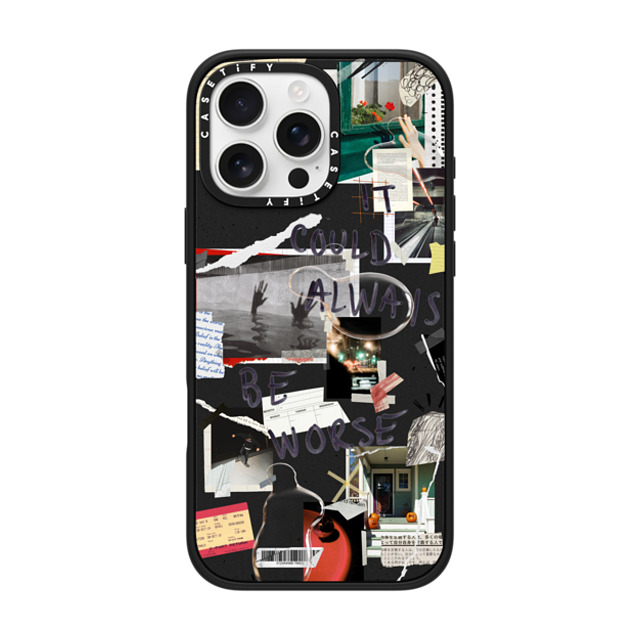 Malavika Natesh x CASETiFY iPhone 16 Pro Max ケース マットブラック インパクトケース MagSafe対応 Grateful By Malavika Natesh