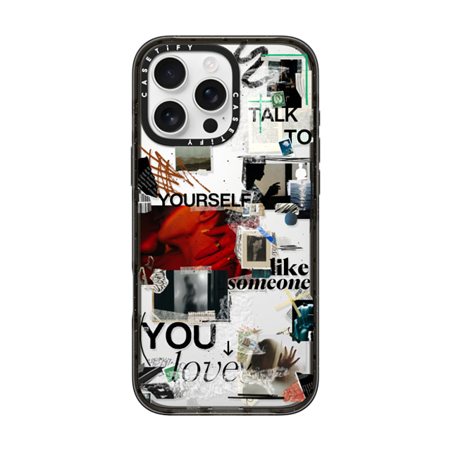 Malavika Natesh x CASETiFY iPhone 16 Pro Max ケース ブラック インパクトケース Real Talk By Malavika Natesh