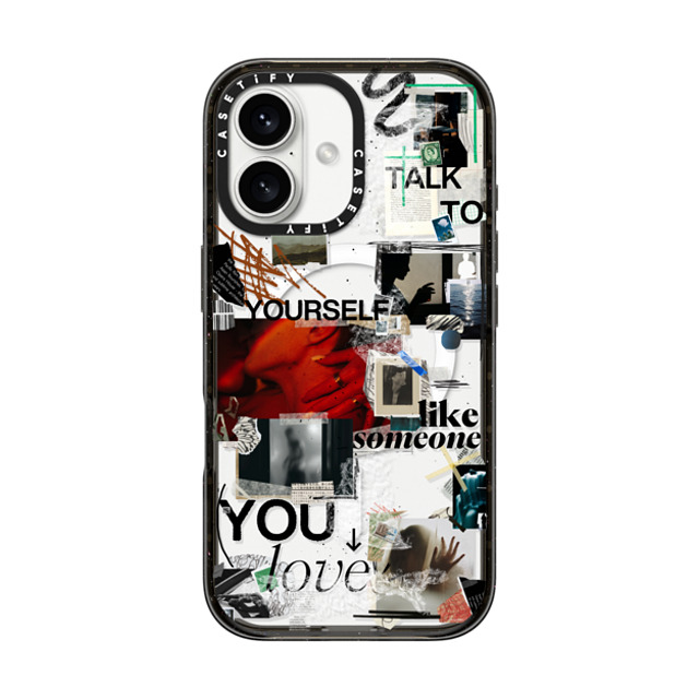 Malavika Natesh x CASETiFY iPhone 16 ケース ブラック インパクトケース MagSafe対応 Real Talk By Malavika Natesh