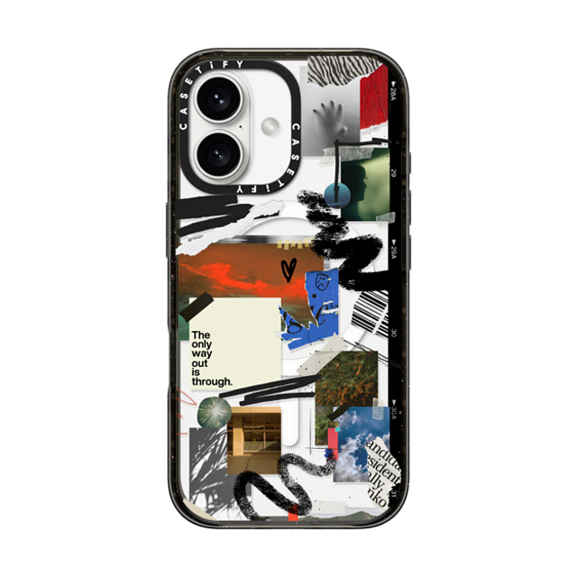 Malavika Natesh x CASETiFY iPhone 16 ケース ブラック インパクトケース MagSafe対応 Through With It By Malavika Natesh