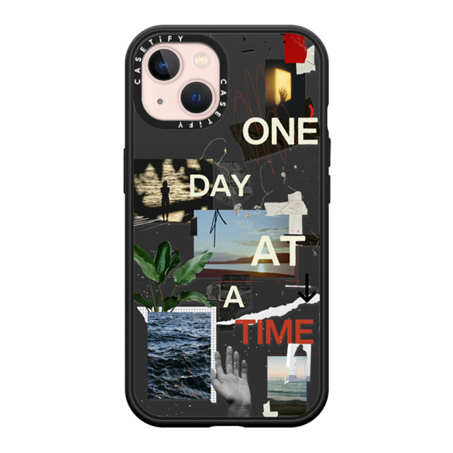 Malavika Natesh x CASETiFY iPhone 13 ケース マットブラック インパクトケース MagSafe対応 One Day At A Time By Malavika Natesh