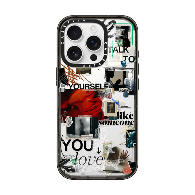 Malavika Natesh x CASETiFY iPhone 16 Pro ケース ブラック インパクトケース Real Talk By Malavika Natesh