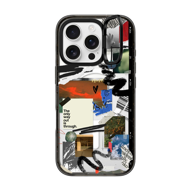 Malavika Natesh x CASETiFY iPhone 16 Pro ケース ブラック インパクトリングスタンドケース MagSafe対応 Through With It By Malavika Natesh