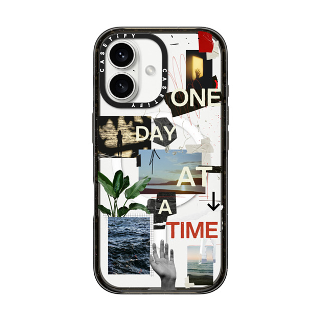 Malavika Natesh x CASETiFY iPhone 16 ケース ブラック インパクトケース MagSafe対応 One Day At A Time By Malavika Natesh