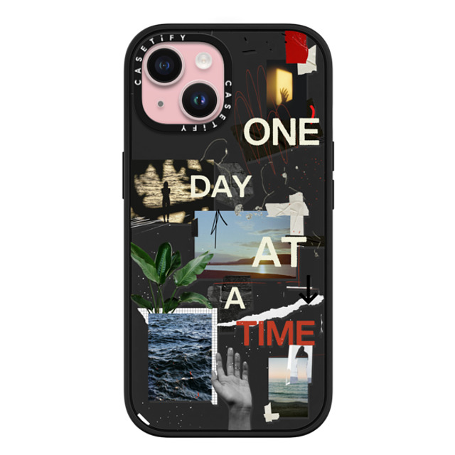 Malavika Natesh x CASETiFY iPhone 15 ケース マットブラック インパクトケース MagSafe対応 One Day At A Time By Malavika Natesh