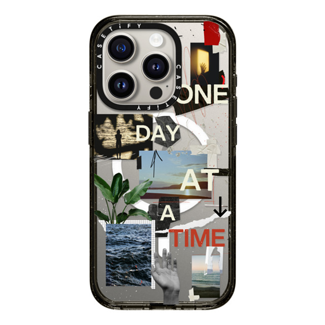 Malavika Natesh x CASETiFY iPhone 15 Pro ケース ブラック インパクトケース MagSafe対応 One Day At A Time By Malavika Natesh