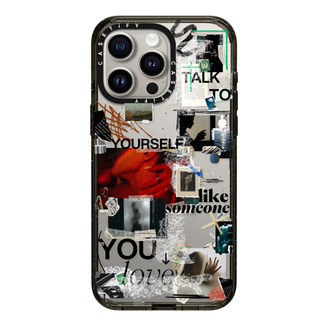 Malavika Natesh x CASETiFY iPhone 15 Pro Max ケース ブラック インパクトケース Real Talk By Malavika Natesh