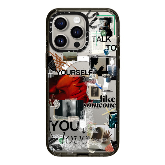 Malavika Natesh x CASETiFY iPhone 15 Pro Max ケース ブラック インパクトケース MagSafe対応 Real Talk By Malavika Natesh