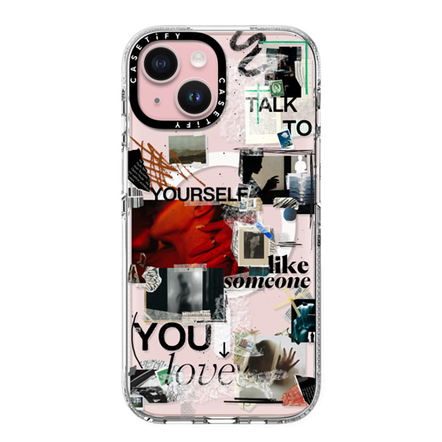 Malavika Natesh x CASETiFY iPhone 15 ケース クリア クリア ケース MagSafe対応 Real Talk By Malavika Natesh