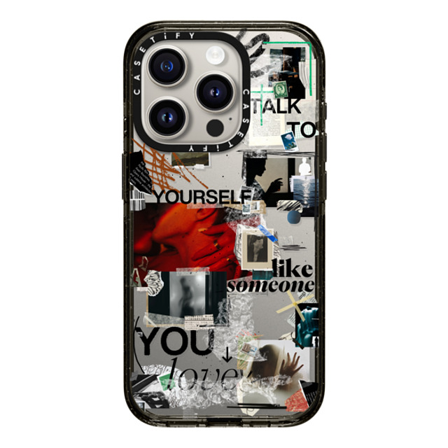 Malavika Natesh x CASETiFY iPhone 15 Pro ケース ブラック インパクトケース Real Talk By Malavika Natesh