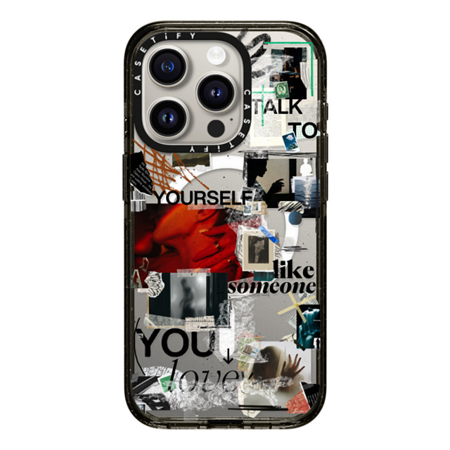 Malavika Natesh x CASETiFY iPhone 15 Pro ケース ブラック インパクトケース MagSafe対応 Real Talk By Malavika Natesh