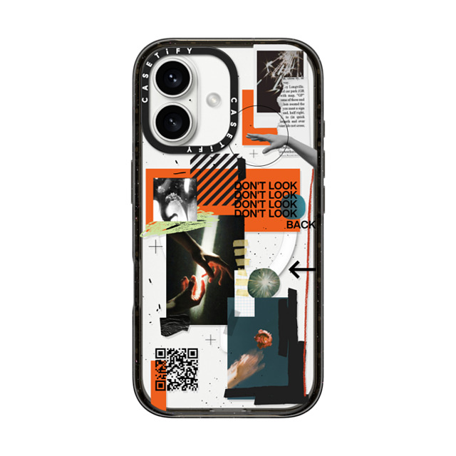 Malavika Natesh x CASETiFY iPhone 16 ケース ブラック インパクトケース MagSafe対応 Don't Look Back By Malavika Natesh