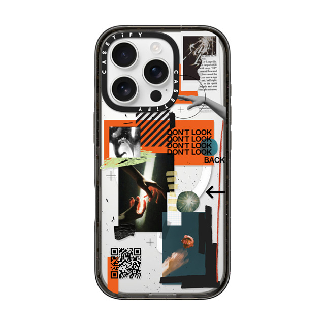 Malavika Natesh x CASETiFY iPhone 16 Pro ケース ブラック インパクトケース MagSafe対応 Don't Look Back By Malavika Natesh