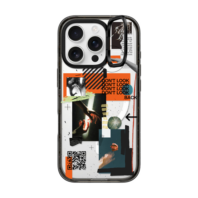 Malavika Natesh x CASETiFY iPhone 16 Pro ケース ブラック インパクトリングスタンドケース MagSafe対応 Don't Look Back By Malavika Natesh