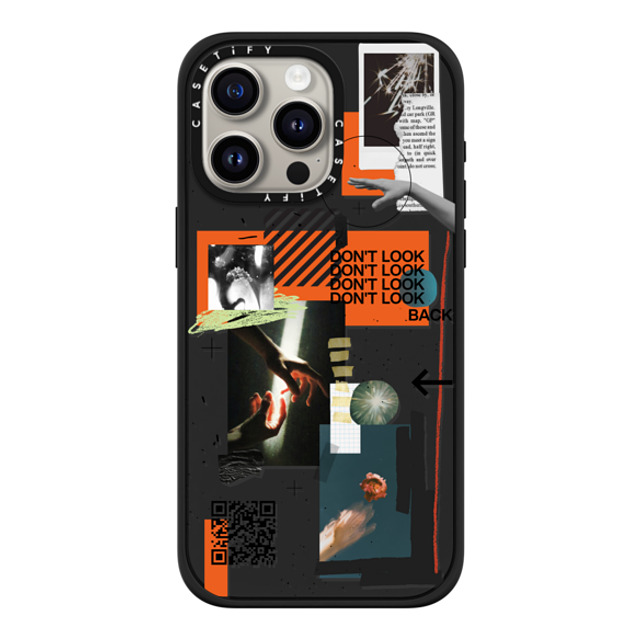 Malavika Natesh x CASETiFY iPhone 15 Pro Max ケース マットブラック インパクトケース MagSafe対応 Don't Look Back By Malavika Natesh