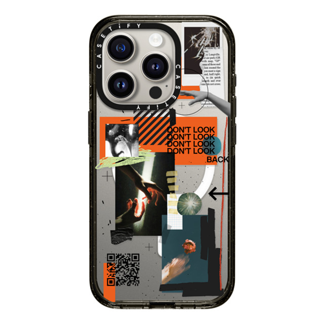 Malavika Natesh x CASETiFY iPhone 15 Pro ケース ブラック インパクトケース MagSafe対応 Don't Look Back By Malavika Natesh