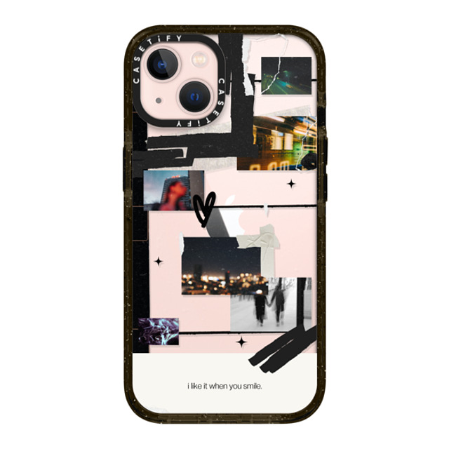 Malavika Natesh x CASETiFY iPhone 13 ケース ブラック インパクトケース I Like It When You Smile By Malavika Natesh