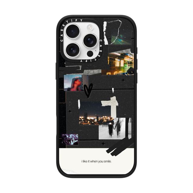 Malavika Natesh x CASETiFY iPhone 16 Pro Max ケース マットブラック インパクトケース MagSafe対応 I Like It When You Smile By Malavika Natesh