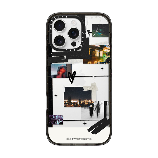 Malavika Natesh x CASETiFY iPhone 16 Pro Max ケース ブラック インパクトケース I Like It When You Smile By Malavika Natesh