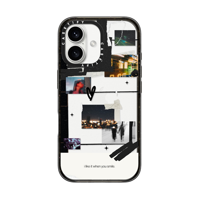 Malavika Natesh x CASETiFY iPhone 16 ケース ブラック インパクトケース I Like It When You Smile By Malavika Natesh