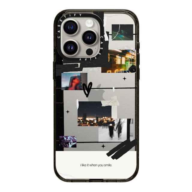 Malavika Natesh x CASETiFY iPhone 15 Pro Max ケース ブラック インパクトケース I Like It When You Smile By Malavika Natesh