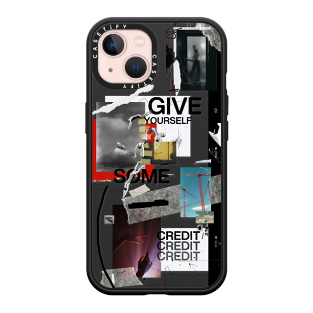 Malavika Natesh x CASETiFY iPhone 13 ケース マットブラック インパクトケース MagSafe対応 Give Yourself Some Credit By Malavika Natesh